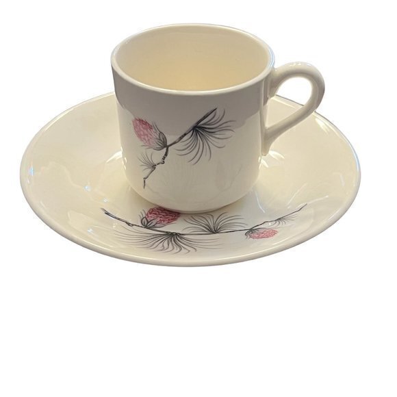 Vintage 1960's Cannonsburg Wild Clover Demi Cup and Saucer EUC CottageCore Indie - Picture 12 of 14